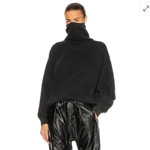 R13 Maskup Vintage Fleece Sweatshirt Womens XS Black Oversized Grunge Edgy